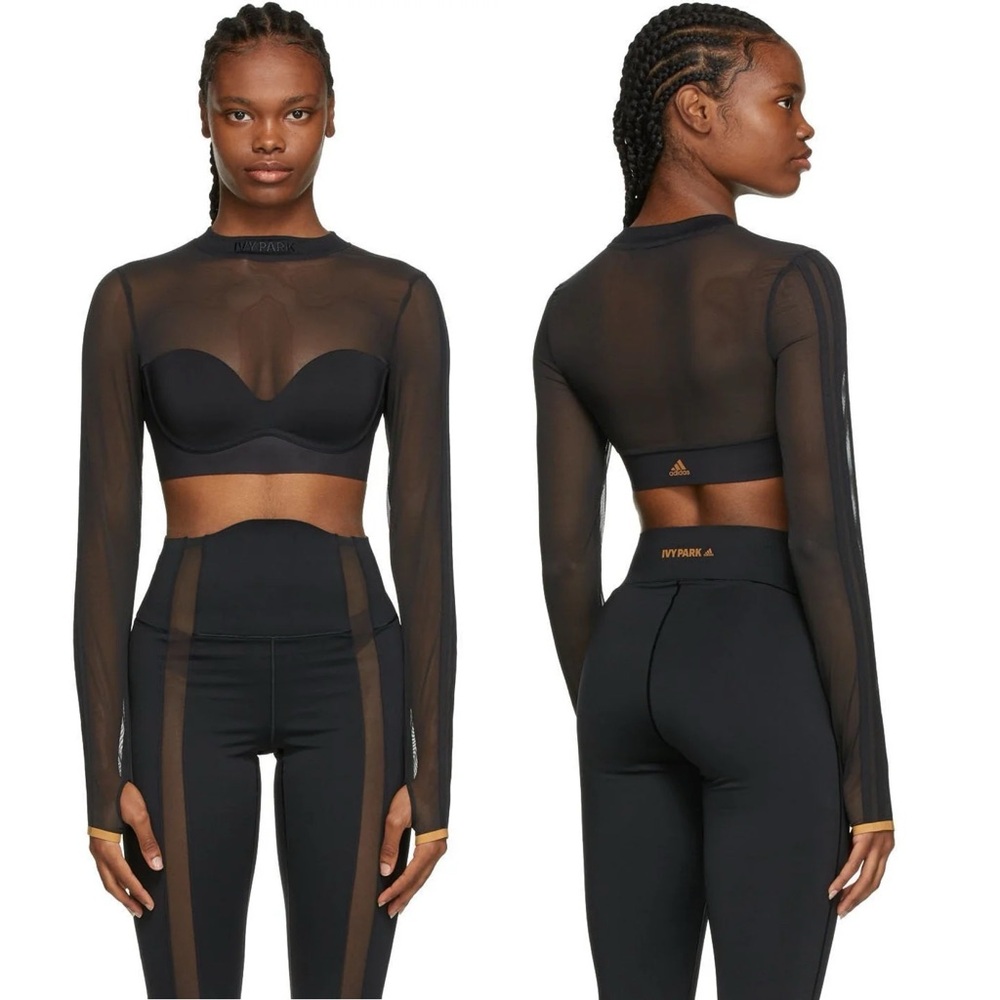Adidas x Ivy Park Long Sleeve Mesh Crop Top